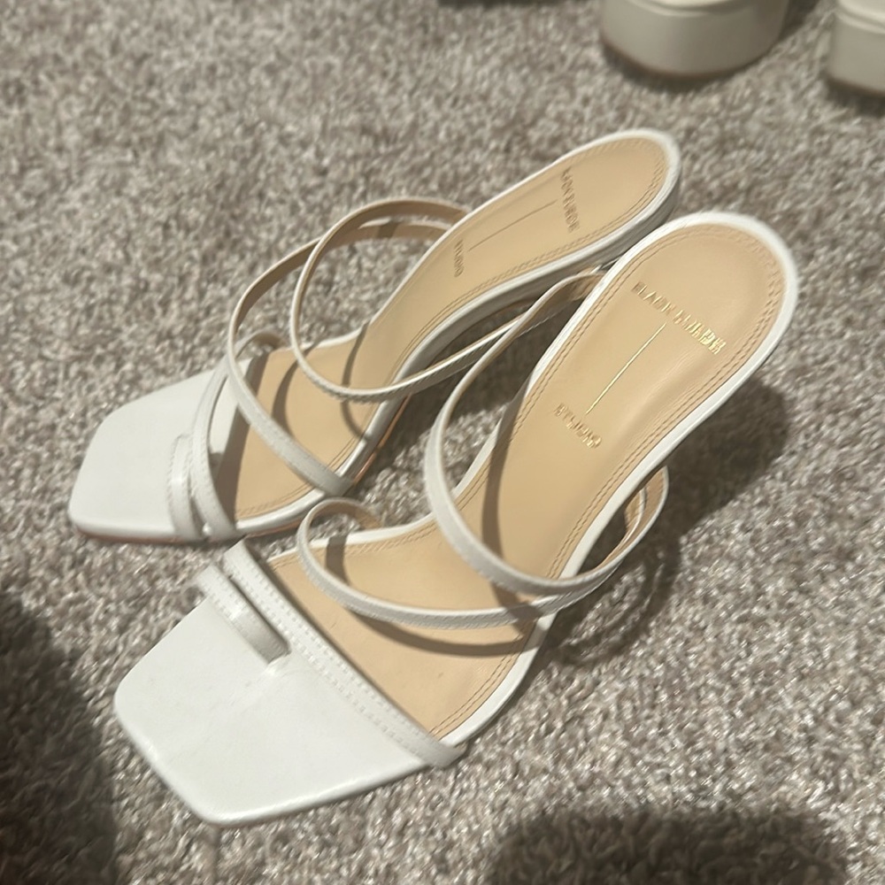 Black suede mules, size 38